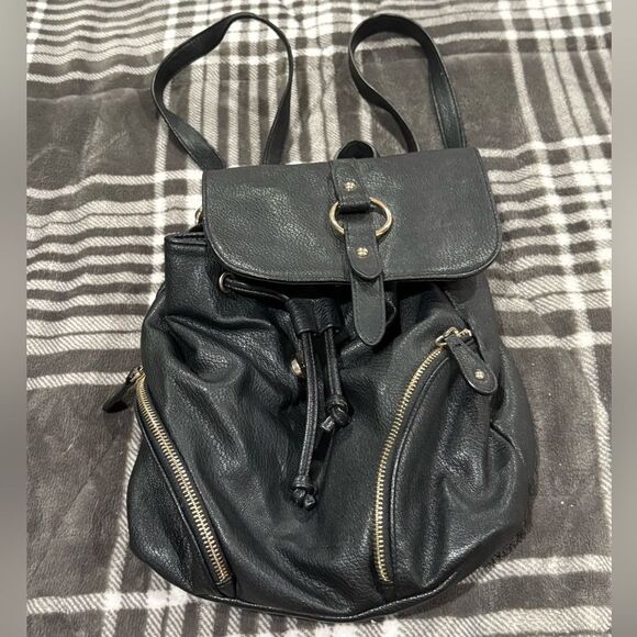 Express Black Backpack with Gold Ring Detail main image 10